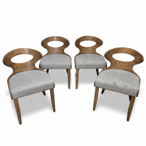 Set aus 4 Esszimmerstühlen im Mid-Century-Stil, 1960er–1970er Jahre, Mitteleuropa