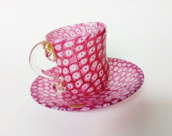 Image 1 of Livio Campanella Murano - Seltene 'Millefiori' Tasse und Untertasse Italien 1960'S