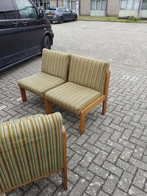 Image 1 of Vintage modular green/striped armchair-sofa