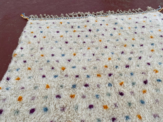 Beni Ouarain Teppich 300x200 cm – Naturwolle mit mehrfarbigen Mustern, – Teppiche & Läufer, Baumwolle (photo 5 of 8)