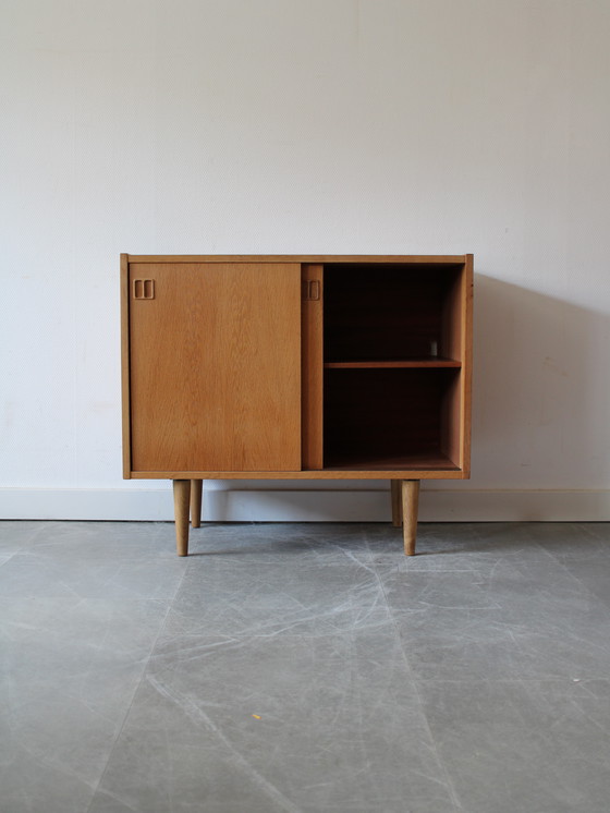 Image 1 of Vintage Danish sliding door wardrobe in teak