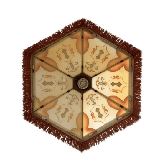 Image 1 of Suspension Art Déco XL ancienne, école d'Amsterdam, années 1920