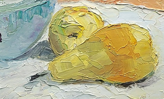 Image 1 of Peinture à l'huile originale Nature morte Asters dans un vase sur une table