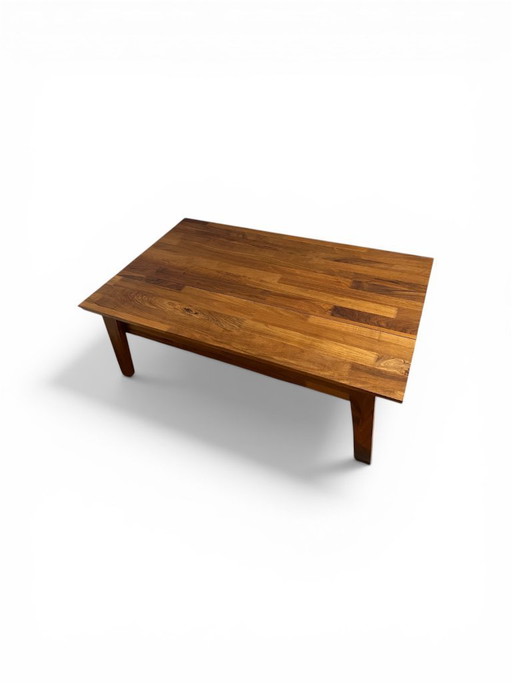 lift-top coffee table in solid Tzalam wood