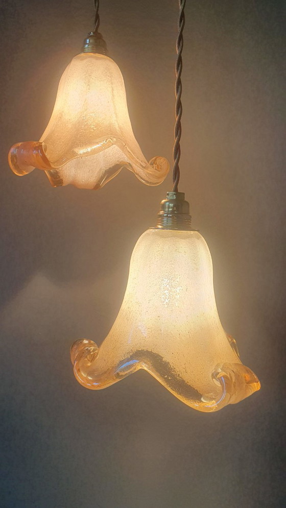 Image 1 of Set of 2 Vintage Murano pendant lamps - Mid century - Italy