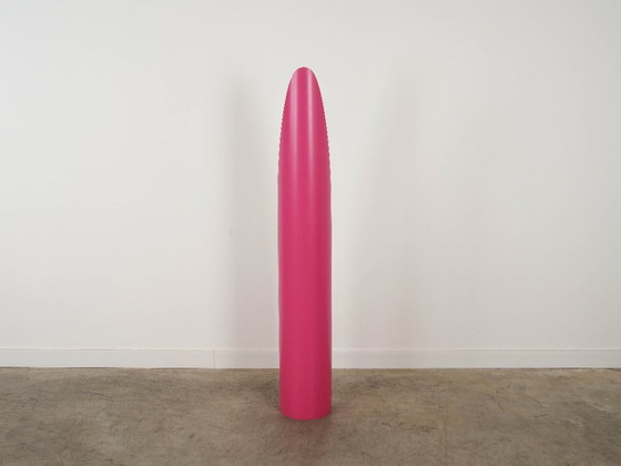 Image 1 of Lipstick mirror, pink, Italian design, 1970s, designer: Rodolfo Bonetto