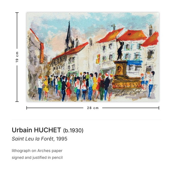 Image 1 of Urbain HUCHET Saint Leu la Forêt Gesigneerde litho 1995
