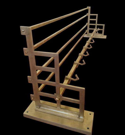 Art deco hát coat rack brass. Designer: János Diósy.