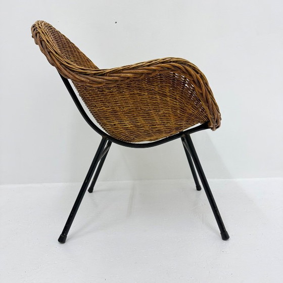 Fauteuil vintage en rotin et métal rohe n oordwolde, Rohé Noordwolde, Marron (photo 9 sur 12)