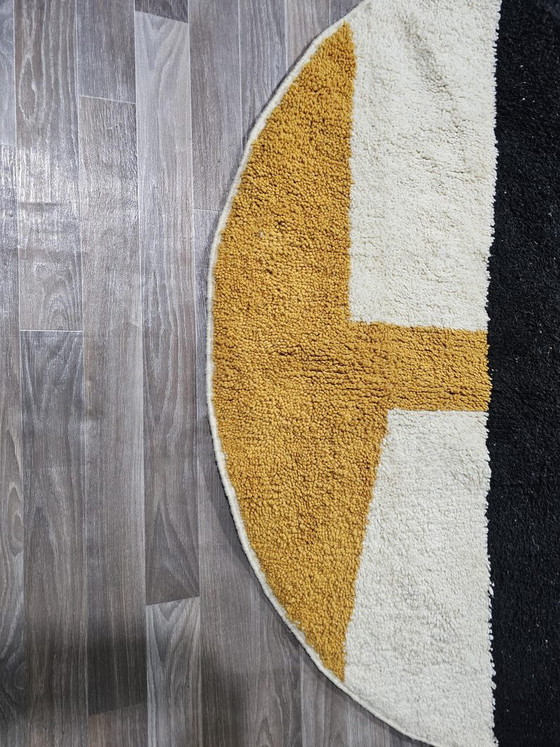 Handmade Round Rug in Natural Wool 200/200cm, Rugs & carpets, Black (photo 4 of 7)