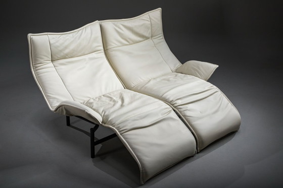 Image 1 of Vintage Cassina Veranda Reclining Sofa in Cream Leather, 1980s