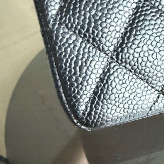 Image 1 of Chanel Classic Flap Small - Caviar 23CM Quilted Grained Calfskin Black Silver Hardware Series 12
