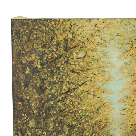 Image 1 of Groot Vintage Schilderij Bomen