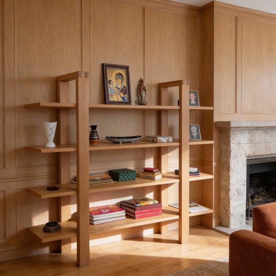 Image 1 of Librería de roble de mediados de siglo - Japandi
