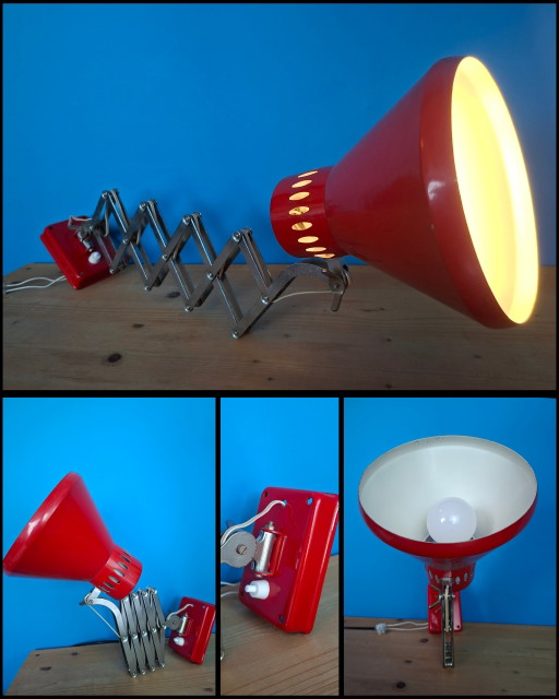 Beautiful red Spanish vintage accordion wall lamp