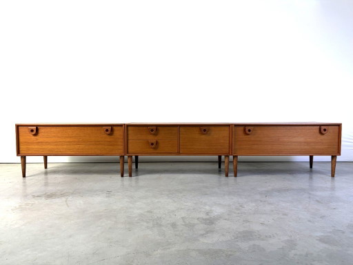 Grand lowboard en teck Mid-Century par RT Möbel, années 1960 - Danemark