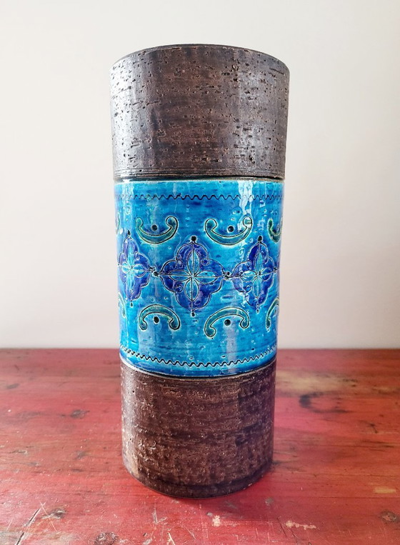 Image 1 of Bitossi glazed ceramic vase, Riminini decor, Aldo Iondi, 1960s in Italy