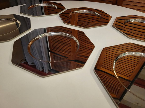 Image 1 of Lot de 6 assiettes plates Teghini Firenze, Italie, design vintage | 1970