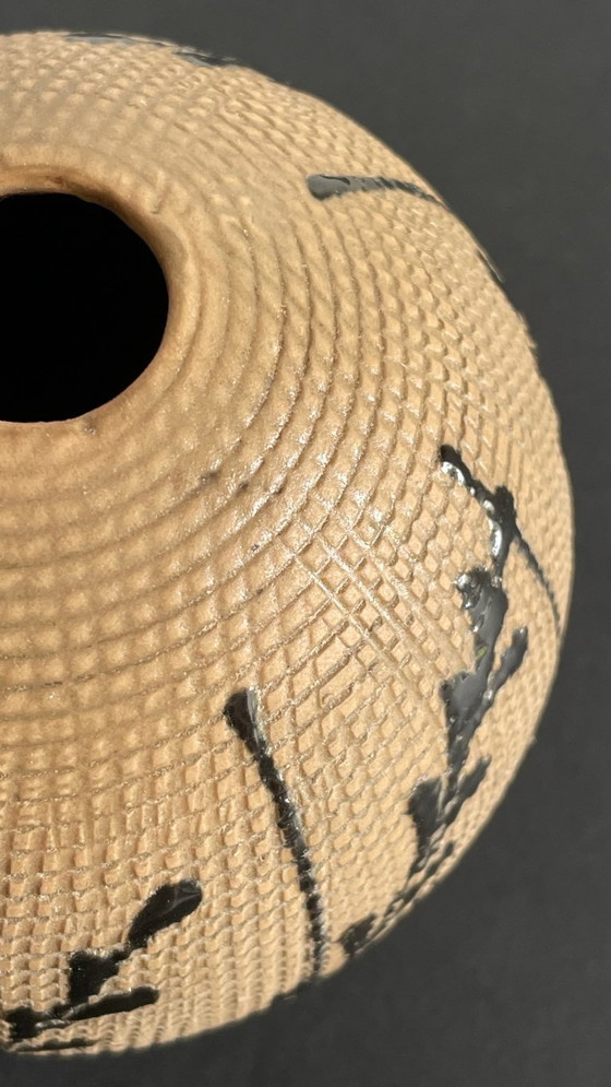 Image 1 of Vintage Japanese-inspired handcrafted stoneware vase