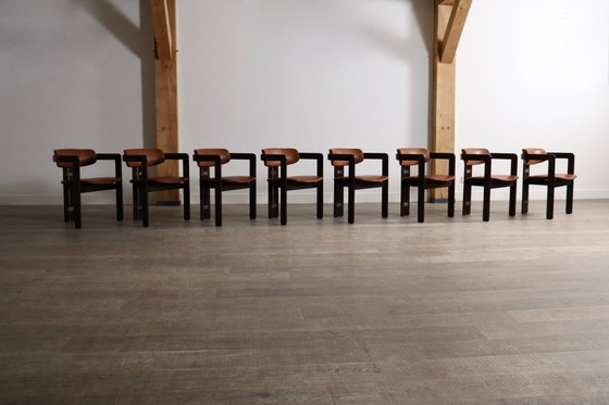 Image 1 of Chaises Pamplona d'Augusto Savini pour Pozzi, Italie, années 1960, ensemble de 8