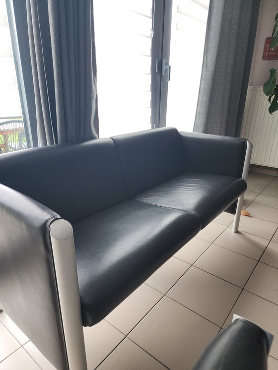 Image 1 of Wilkhahn 830 van Klaus Franck & Werner Sauer - 2-zitsbank + 2 fauteuils (voormalig Europees Parlement)