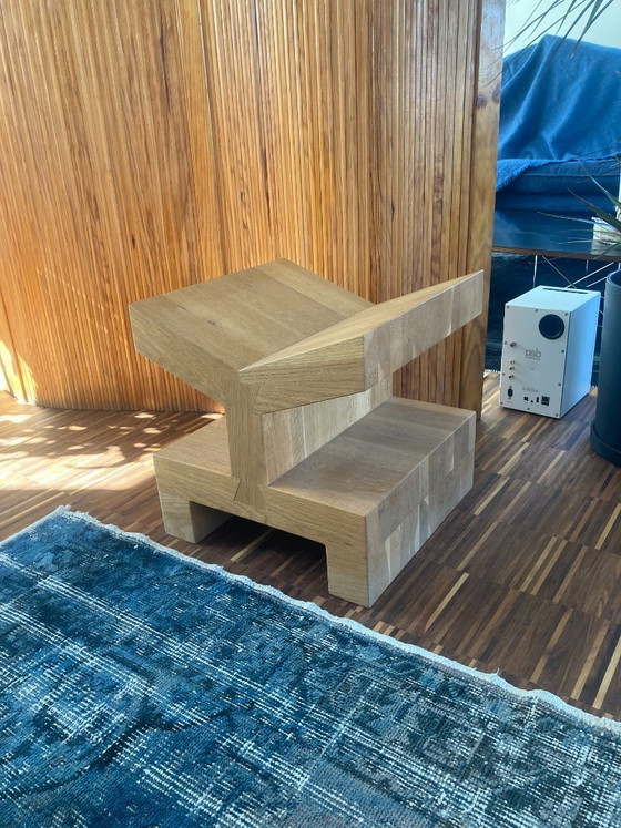 Image 1 of 2 rari tavolini laterali quadrati di piccole dimensioni della Gelderland – in rovere massello, design di Roderick Vos