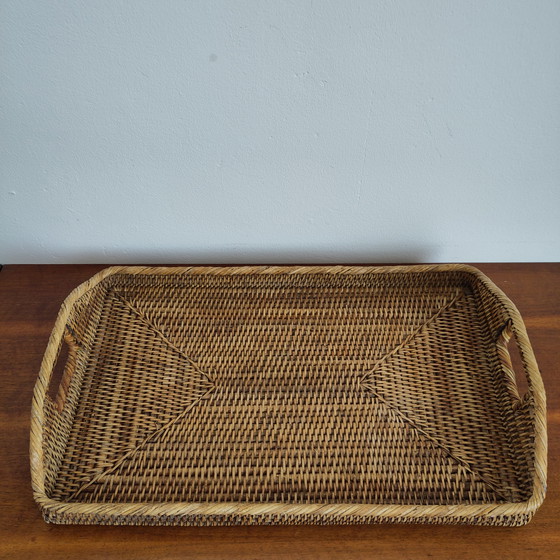 Image 1 of Wunderschönes handgefertigtes Tablett aus burmesischem Weidengeflecht