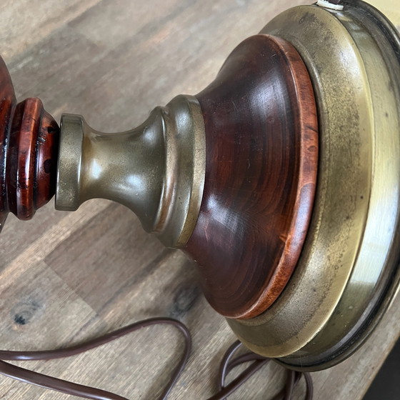 Set di 2 lampade vintage, Lampade da tavolo, Tessile, Legno, Beige (foto 7 di 15)