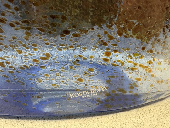 Image 1 of Kosta Boda “Blue Satellite” signed + sticker