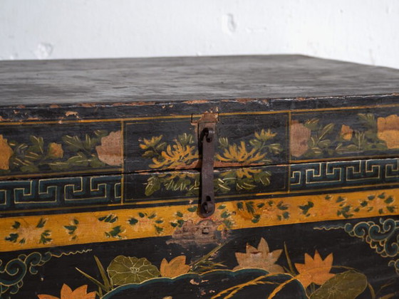 Baule antico laccato nero in legno di pino – Cina, circa 1900 – Armadi contenitori, Iron (photo 13 of 40)