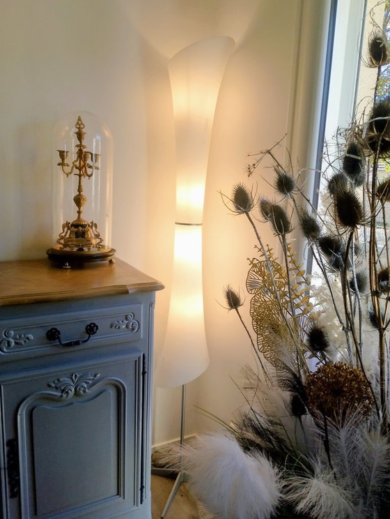 Design Floor light "Lucilla" by Enzo Panzeri, 1990s, Exceptional condition, Metal, Glass, White, Modern (photo 5 of 5)