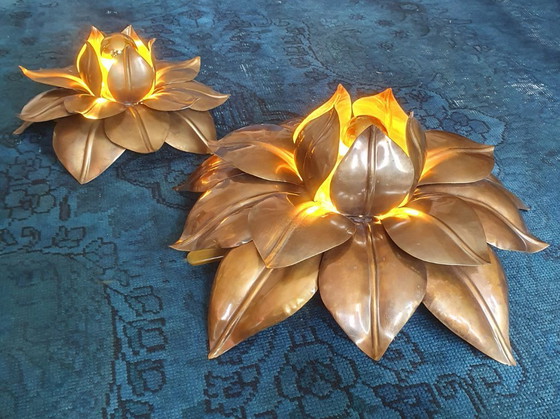 Image 1 of Juego XL de apliques florales de pared/techo - Banci Firenze - Mid-Century - Hollywood Regency