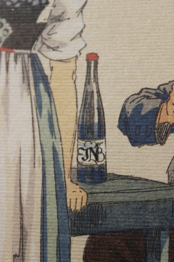 Image 1 of E. Maudy, Lithografie mit Gouache-Veredelung, ein elsässisches Paar in traditioneller elsässischer Tracht