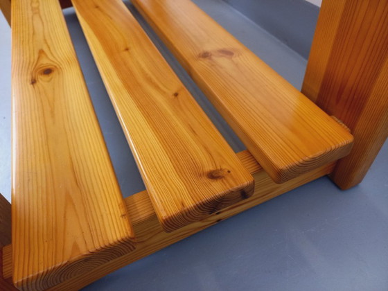 Image 1 of Vintage coffee table in pine and smoked glass from the 70s/80s