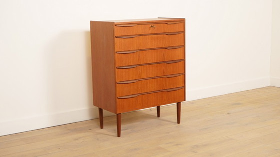 Image 1 of Commode vintage danoise | Teck | 6 tiroirs | 103 cm