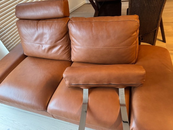 Image 1 of Lederen zetel zo goed als nieuw 