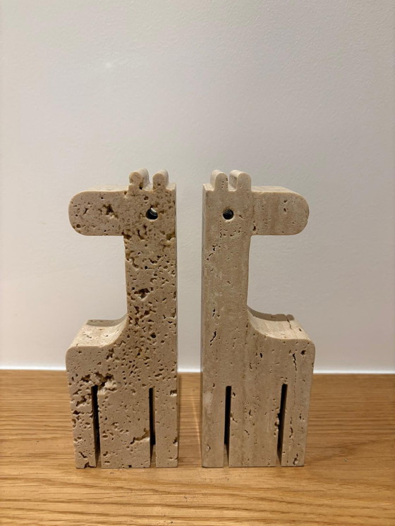 Image 1 of Coppia di giraffe in travertino, Fratelli Mannelli, Italia, anni '70