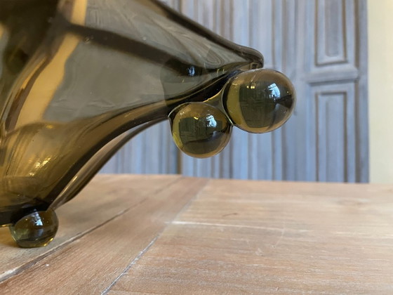 Image 1 of Coupe à fruits style Art déco 1930, vert mousse français