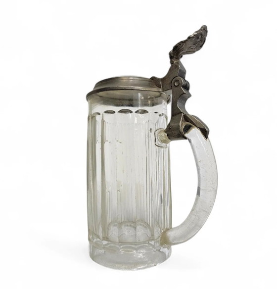 Boccale da birra tedesco con coperchio in porcellana, vetro, peltro – Stoviglie, Porcelain, Glass (photo 2 of 13)
