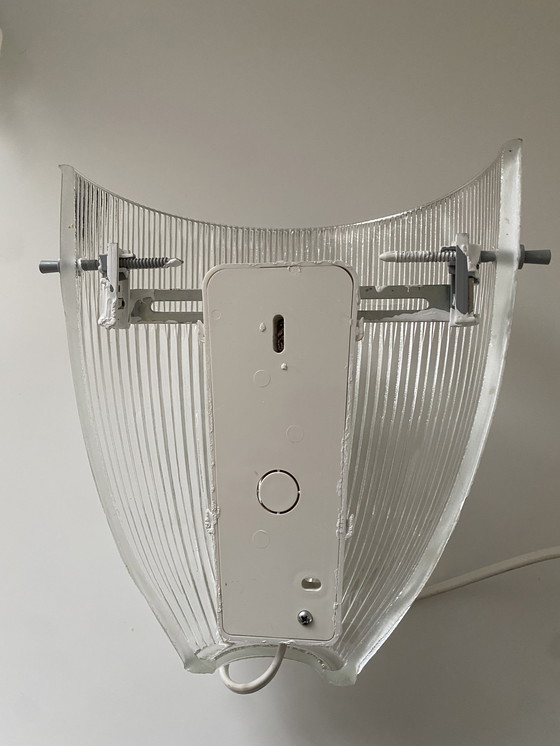 Image 1 of 2x Vintage Massive wall lamp - with ribbed glass shade.