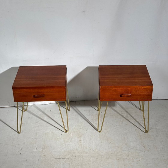 Image 1 of Coppia di comodini "Quadrille" G Plan con gambe a forcina, anni '60