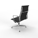Vitra EA109 con braccioli/schienale alto, cromo/tessuto nero