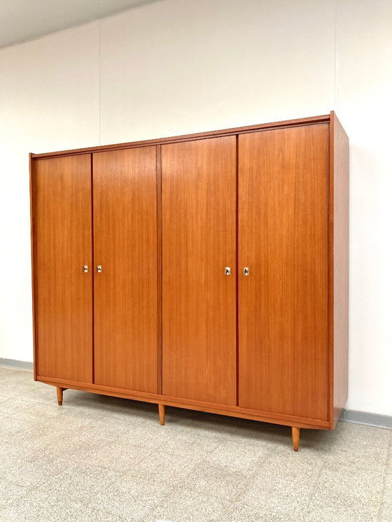 Image 1 of Vintage mid-century teak kledingkast 1960's