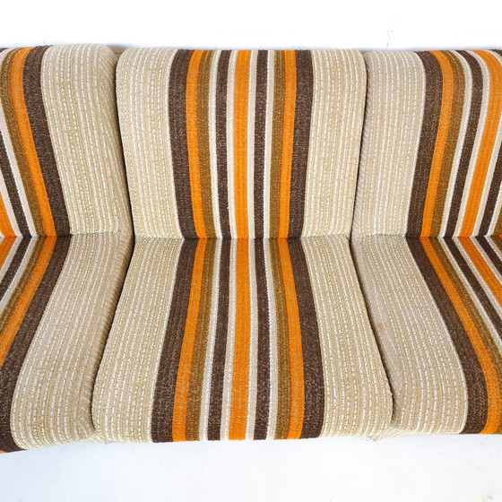 Image 1 of Canapé modulable vintage des années 70, en tissu velours côtelé, orange-brun