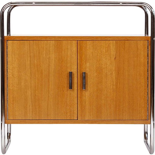 Vintage buffetkast van stalen buizen en eikenhout voor Tschechisches Wohndesign