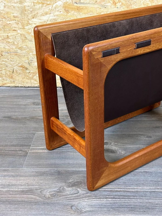 Image 1 of 60's 70's Porte-revues Aksel Kjersgaard en teck & cuir