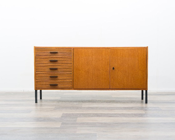 Image 1 of Teak sideboard from the 60s with grooved drawers.