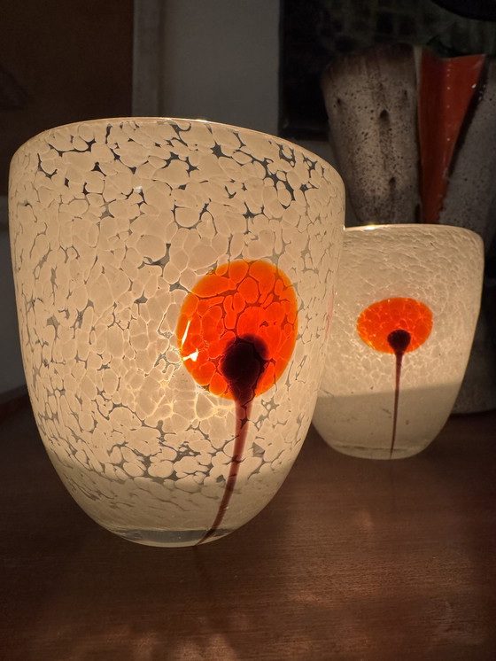 Image 1 of Murano glazen kaarsenstandaards uit de jaren 70.