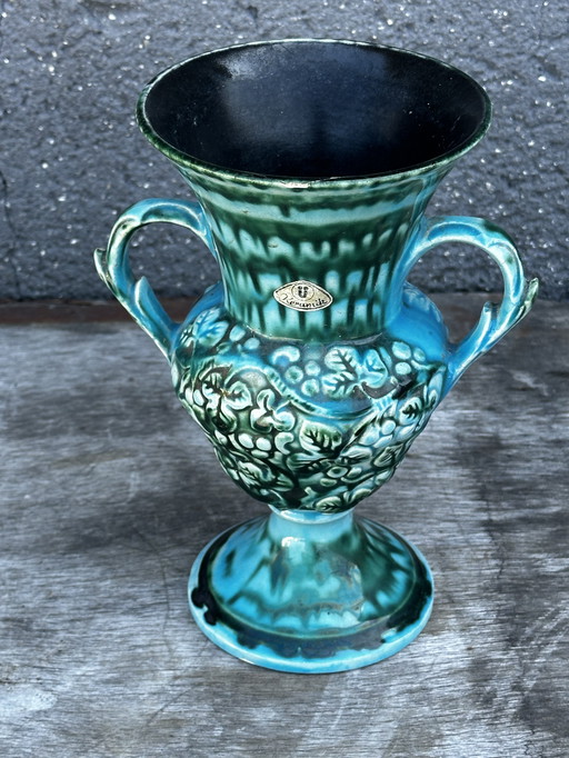 Vase Turquoise céramique Vintage 70’s - Keramik West Germany H 20 cm