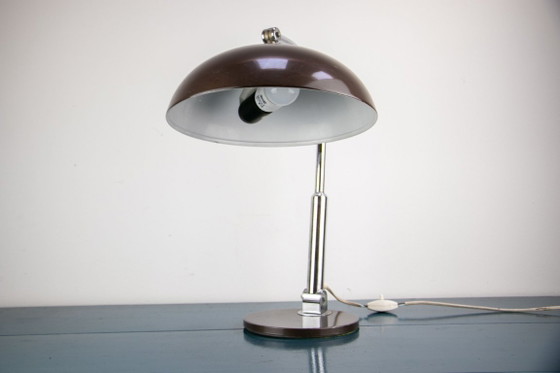 Hala Desk lamp model 144 by H. Busquet, brown metallic – Chrome (photo 7 of 10)